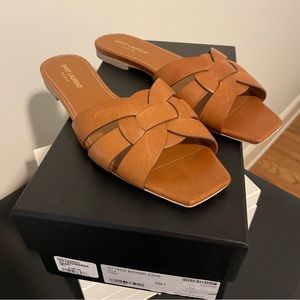 Saint Laurent Maine Slides in Ambra